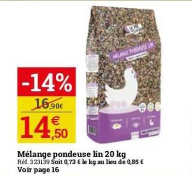 mélange pondeuse lin 20 kg