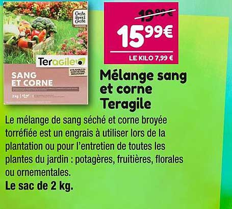 mélange sang et corne teragile