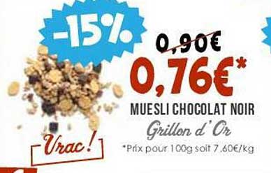 Muesli Chocolat Noir Grillon D'or