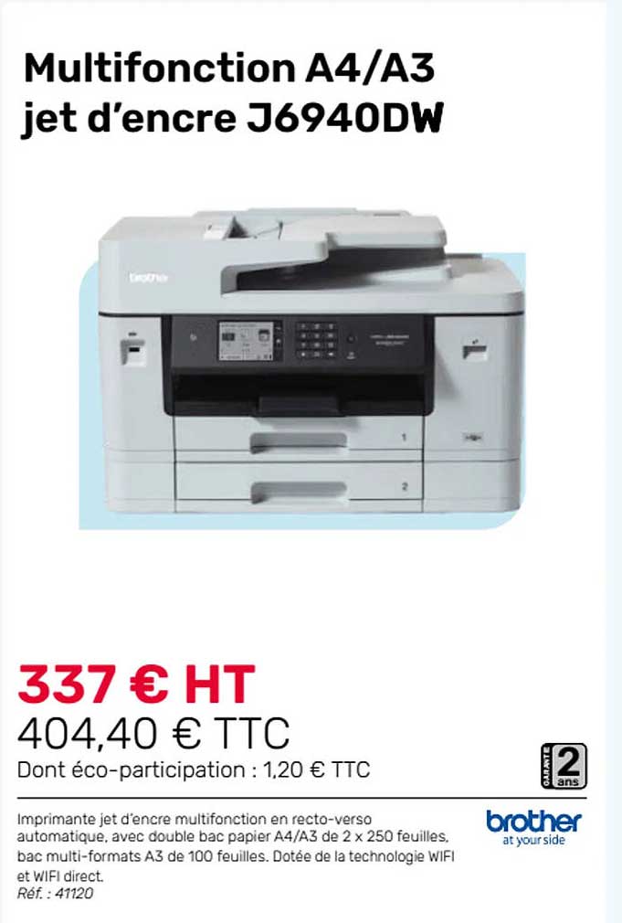 multifonction a4/a3 jet d'encre j6940dw brother