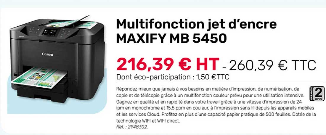 multifonction jet d'encre maxify mb 5450 canon