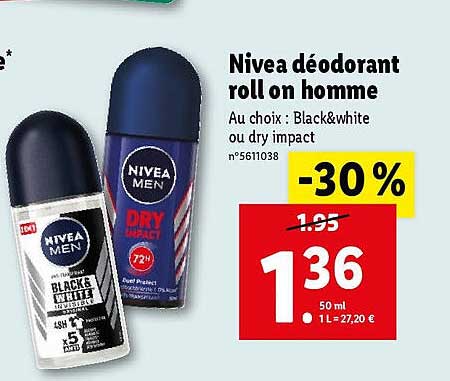 nivea déodorant roll on homme