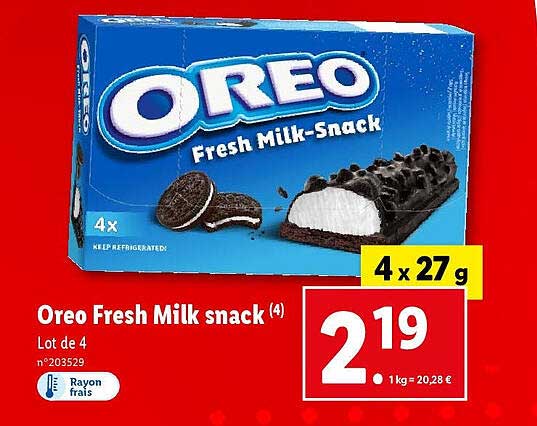 oreo fres milk snack