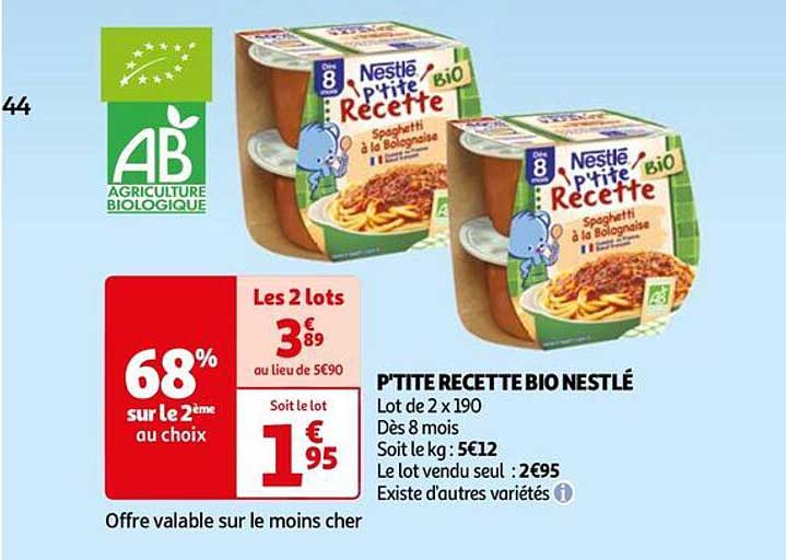 p'tite recette bio nestlé
