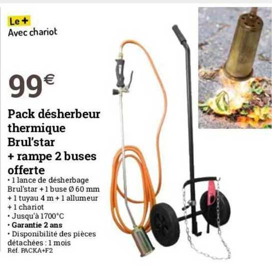 pack désherbeur thermique brul'star + rampe 2 buses offerte