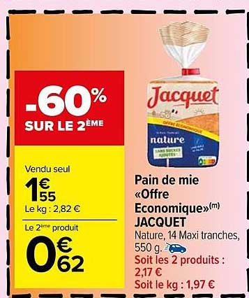 pain de mie «offre économique» jacquet