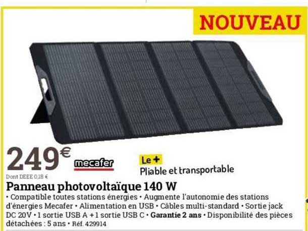 Panneau Photovoltaïque 140 W Mecafer