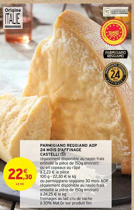 parmigiano reggiano aop 24 mois d'affinage castelli