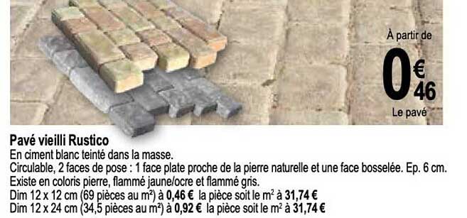 pavé vieilli rustico