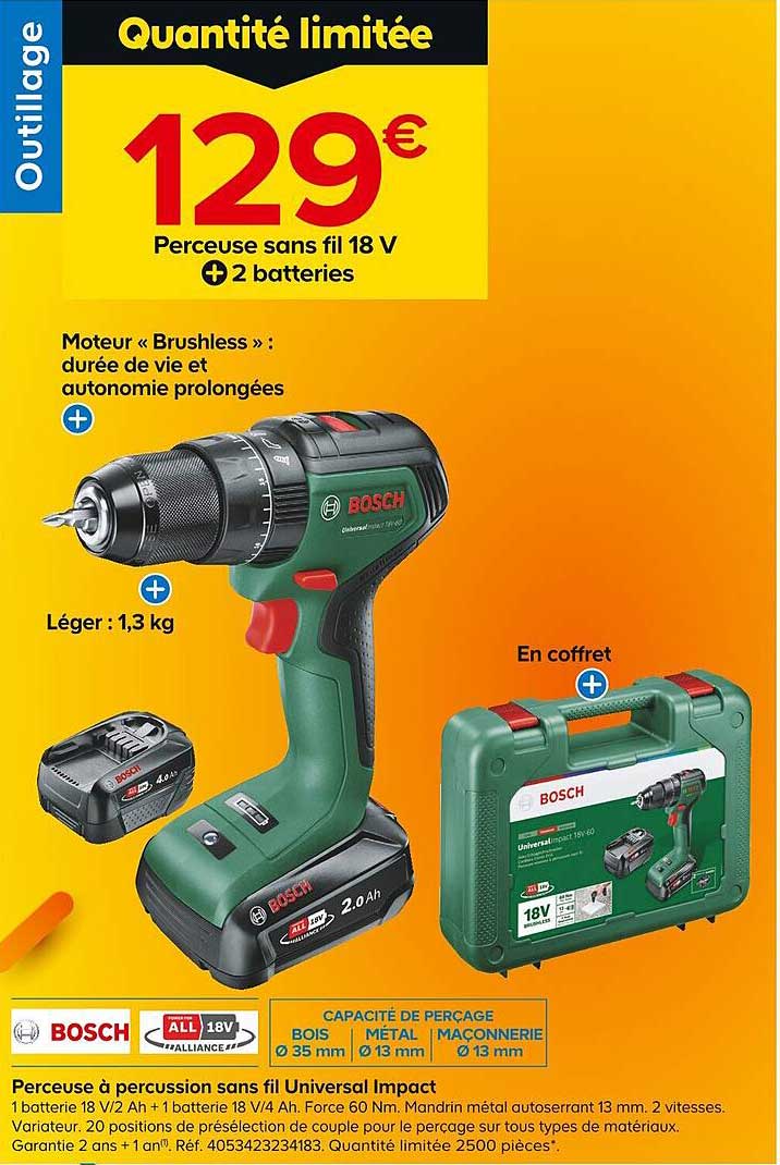 perceuse à percussion sans fil universal impact bosch