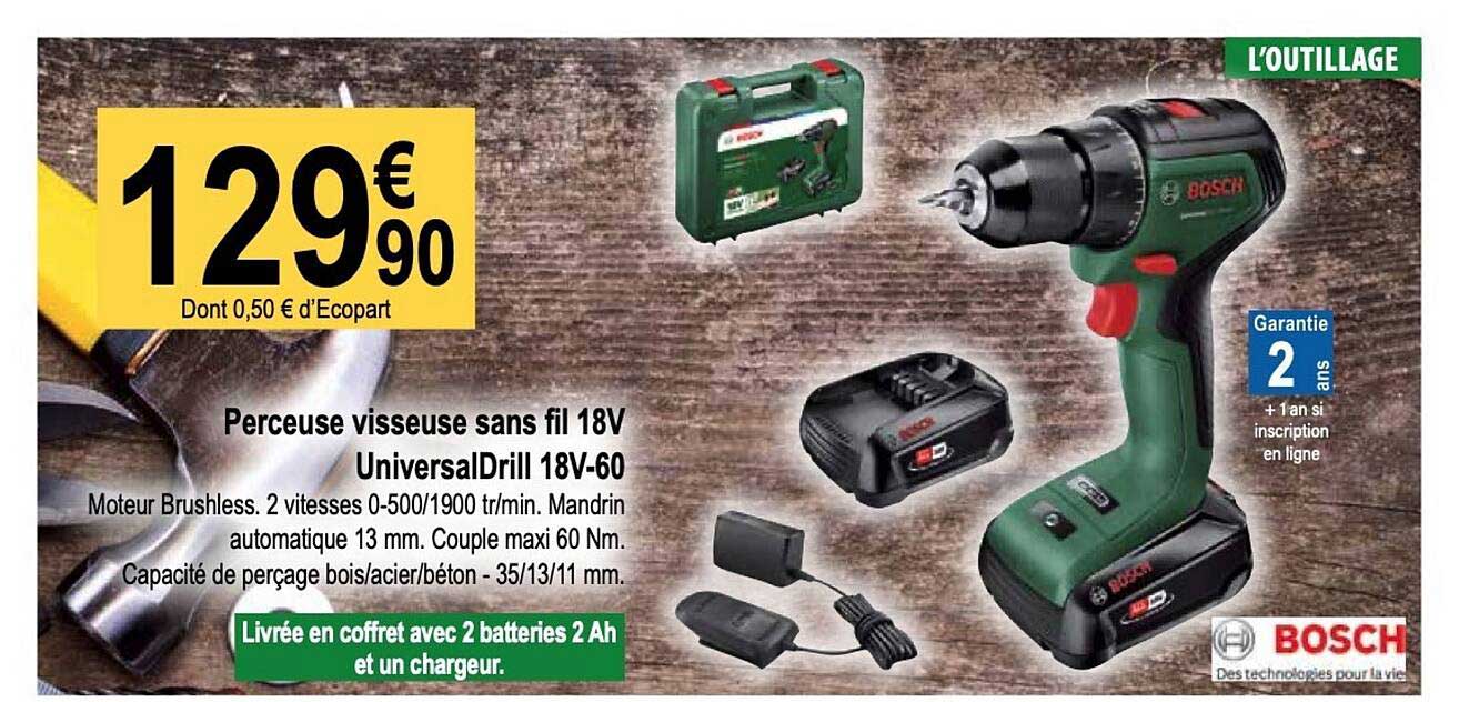 Perceuse Visseuse Sans Fil 18v Universaldrill 18v-60