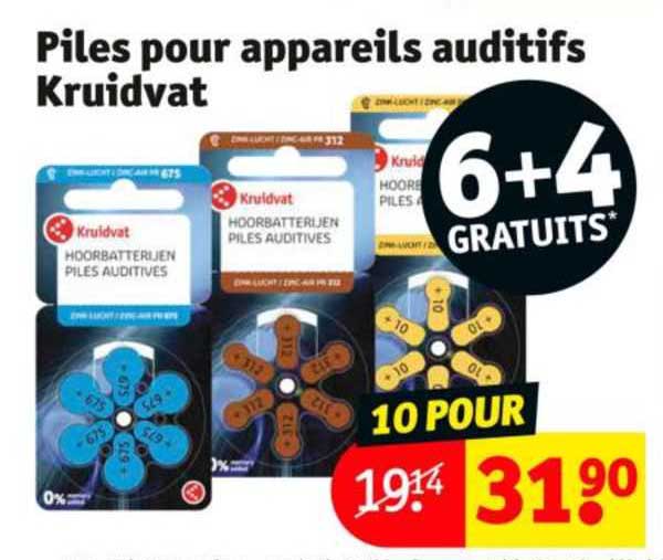 piles pour appareils auditifs kruidvat