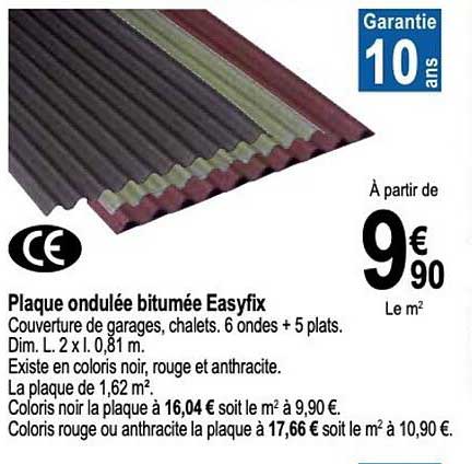 plaque ondulée bitumée easyfix