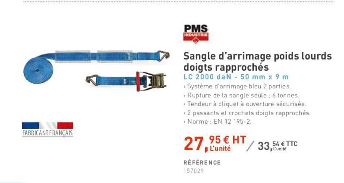 pms sangle d'arrimage poids lourds doigts rapprochés