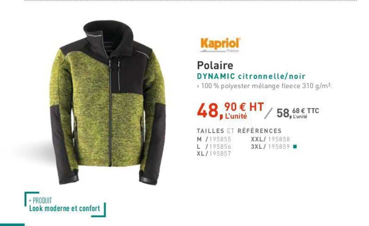Polaire Dynamic Citronnelle Noir Kapriol