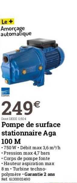 pompe de surface stationnaire aga 100 m