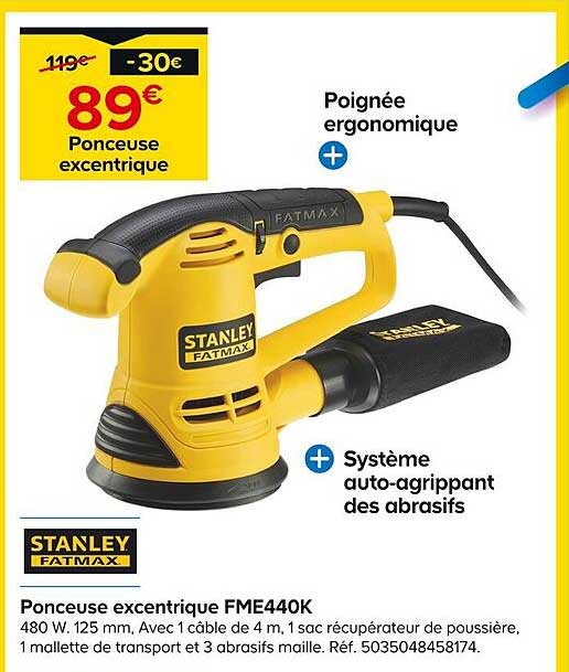 ponceuse excentrique fme44ok stanley fatmax