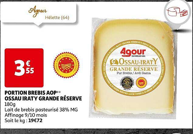 portion brebis aop ossau iraty grande réserve