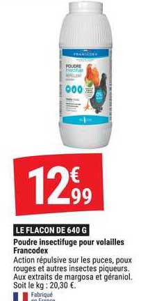 poudre insectifuge pour volailles francodex
