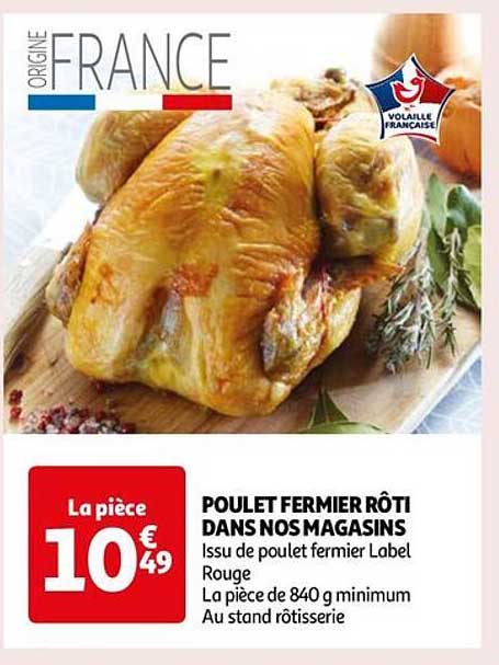 poulet fermier rôti dans nos magasins