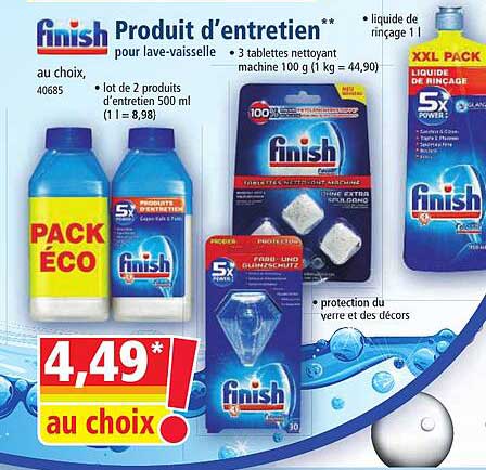 produit d'entretien pour lave-vaisselle finish