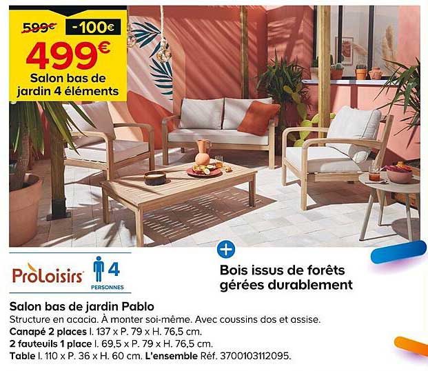 proloisirs salon bas de jardin pablo