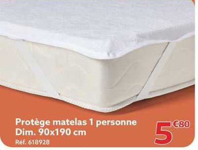 protège matelas 1 personne dim. 90x190 cm