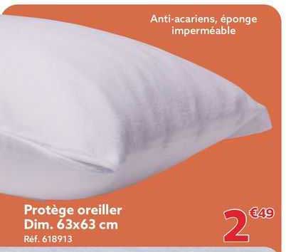protège oreiller dim. 63x63 cm