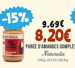 purée d'amandes complet naturalia