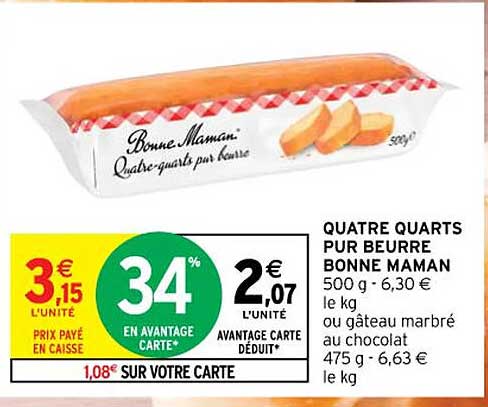 quatre quarts pur beurre bonne maman