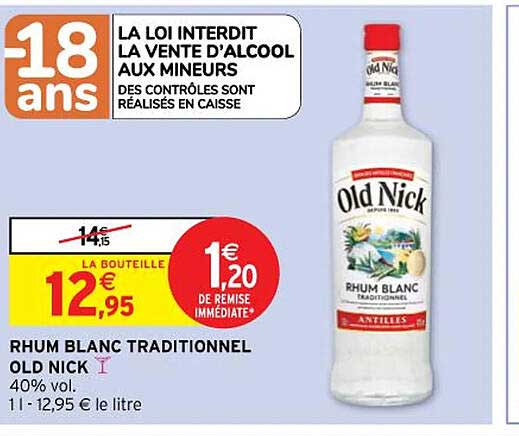 rhum blanc traditionnel old nick