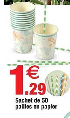 Sachet De 50 Pailles En Papier