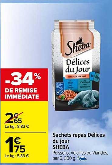 Sachets Repas Délices Du Jour Sheba