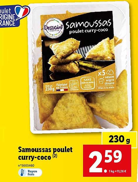 samoussas poulet curry-coco