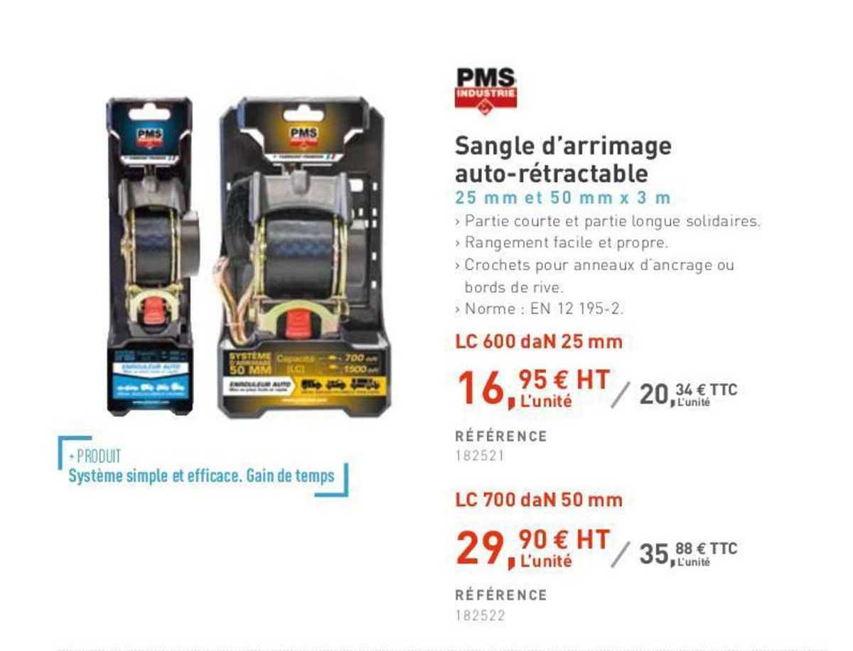 sangle d'arrimage auto-rétractable pms