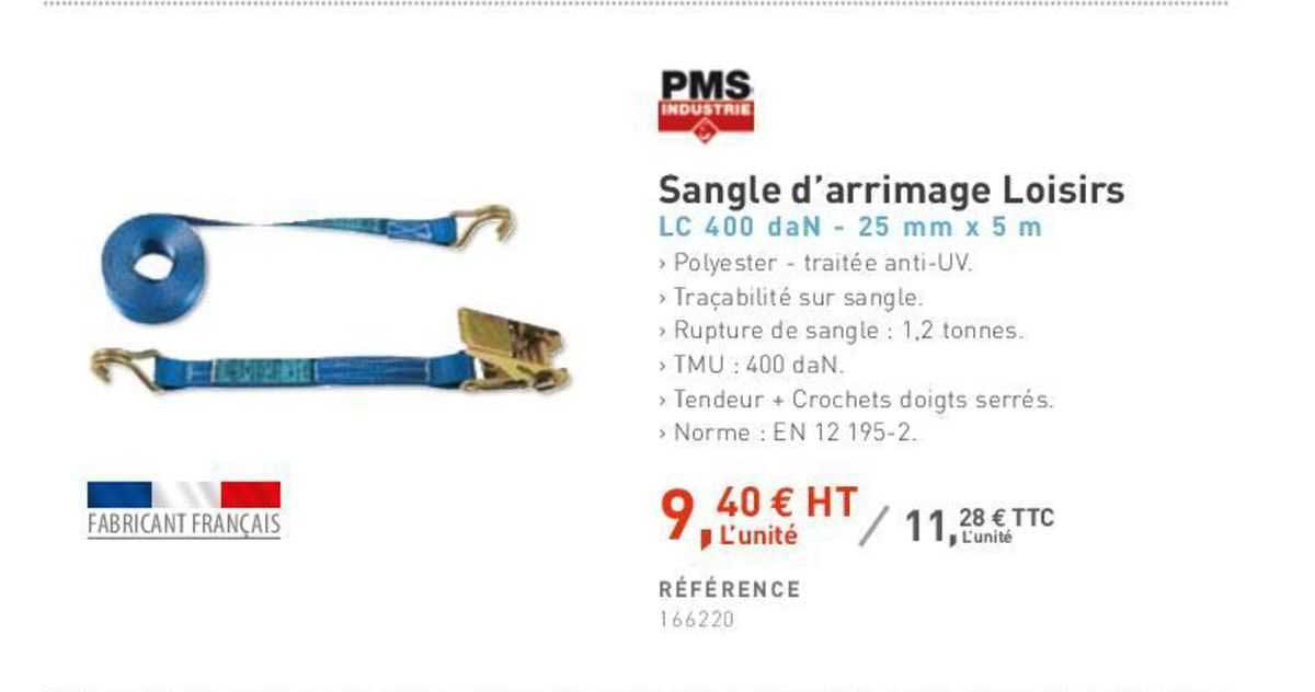 sangle d'arrimage loisirs lc 400 dan - 25 mm x 5 m