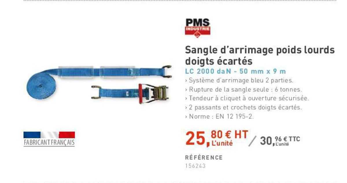 sangle d'arrimage poids lourds doigts écartés pms