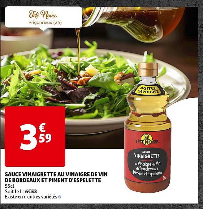 sauce vinaigrette au vinaigre de vin de bordeaux et piment d'espelette