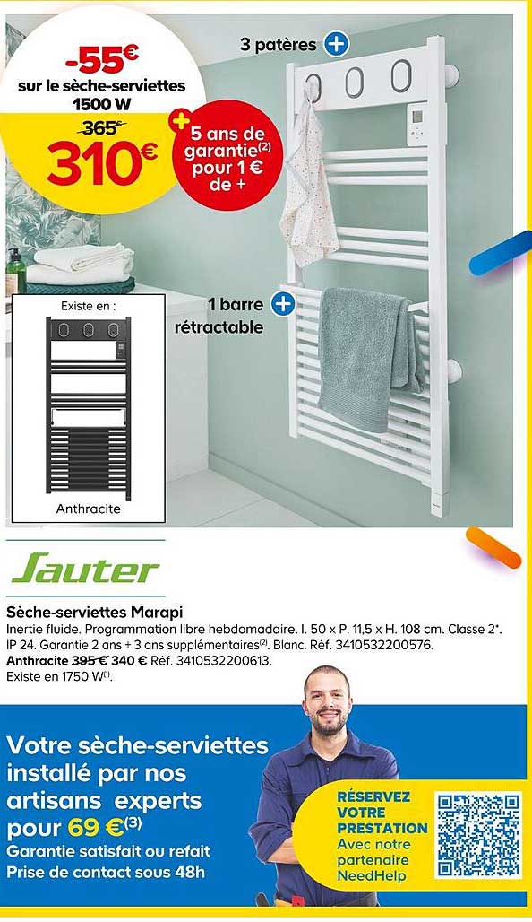 sauter sèche-serviettes marapi