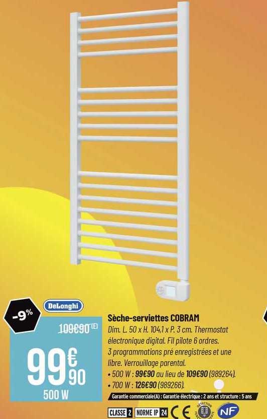 sèche-serviettes cobram delonghi