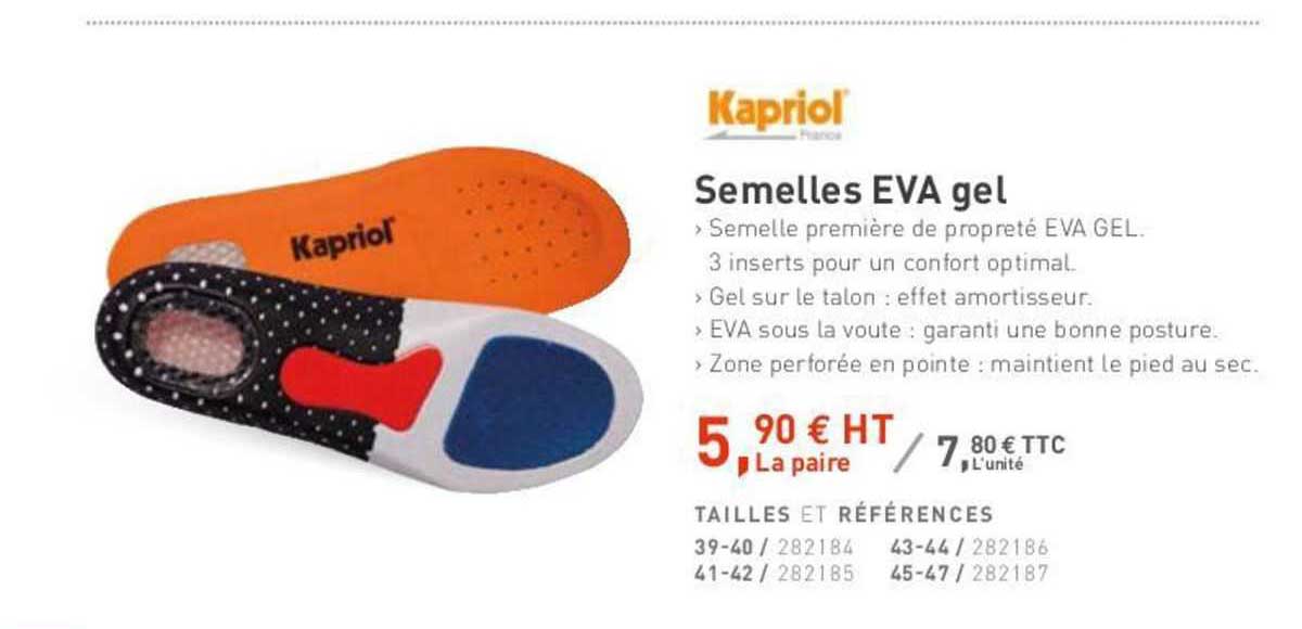 semelles eva gel kapriol