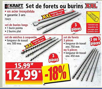 set de forêts ou burins xxl kraft werkzeuge