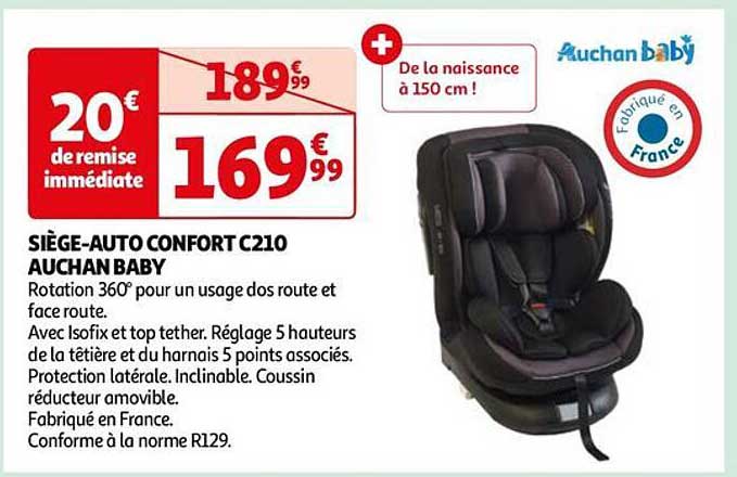 siège-auto confort c210 auchan baby