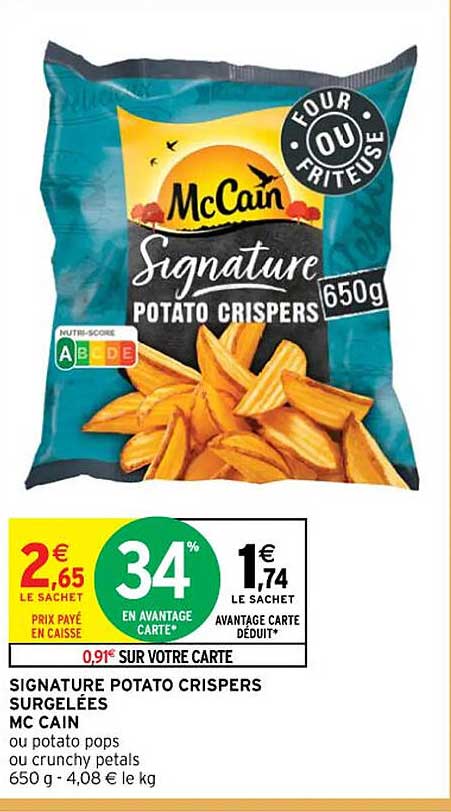 signature potato crispers surgelées mc cain