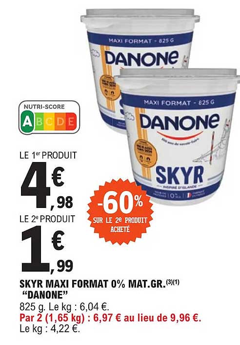 skyr maxi format 0% mat. gr. "danone"