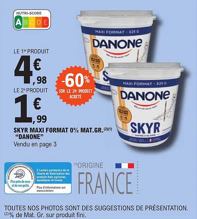skyr maxi format 0% mat. gr. "danone"