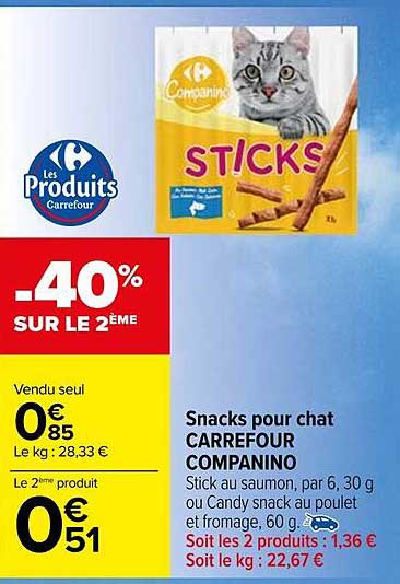 Snacks Pour Chat Carrefour Companino