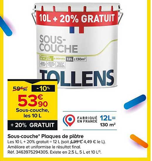 sous-couche plauques de plâtre tollens