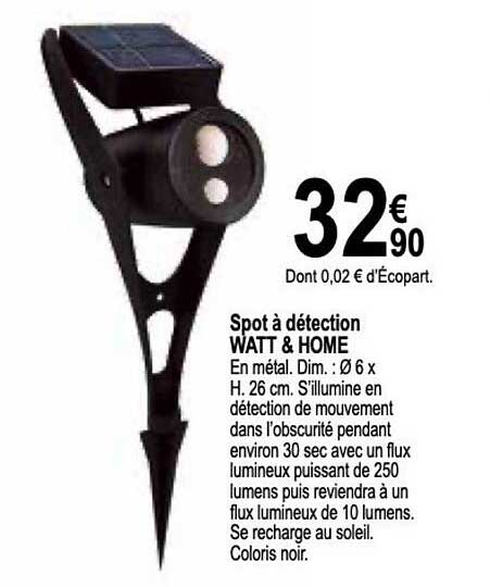 spot à détection watt & home