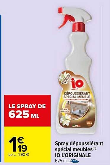 Spray Dépoussiérant Spécial Meubles Io L'originale